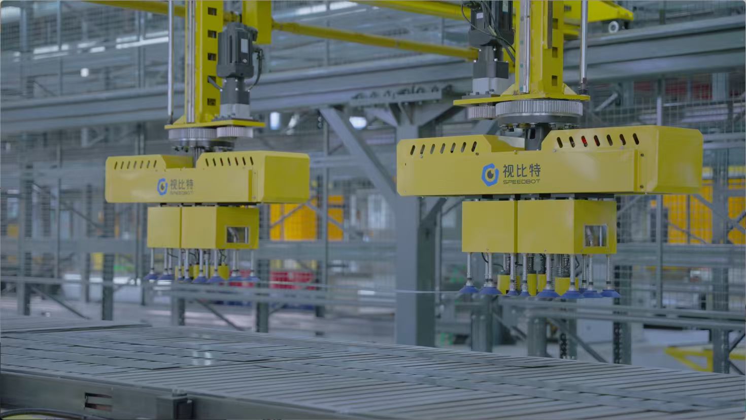 Industrial robots working on an intelligent manufacturing line